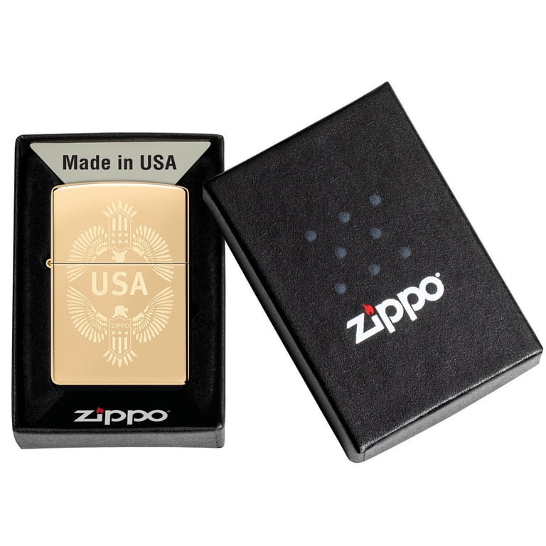 Zippo USA High Polish Brass Pocket Lighter - Walmart.com