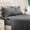Gray, variant on Queen Size Sheet Set, Soft Microfiber 4 Piece Hotel Luxury Bed Sheets with Deep Pockets, Embroidered Pillow Cases, Side Storage Pocket Fitted Sheet, Flat Sheet (Gray)