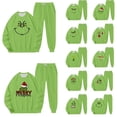 thumbnail image 1 of LINMOUA Grinch Ensemble Décontracté Mode Femme Col Rond Chandail avec Manches Imprimées et Chandail Col Rond Deux Pièces, 1 of 5