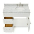 thumbnail image 6 of Ariel Hamlet 43 In. Right Offset Oval Sink Vanity With 1.5 In. Carrara White Countertop In White, 6 of 11
