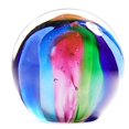 thumbnail image 2 of Round Ball Glass Unusual Paperweight Art Glass 4" Large Northern Lights Paperweight, 2 of 5