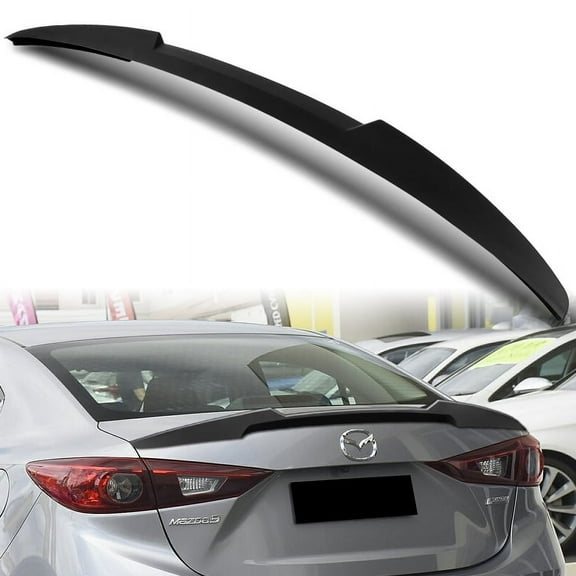 W-Power For 2014-2018 Mazda 3 Sedan Matt Black V-Style Trunk Lid Spoiler Wing