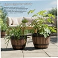 thumbnail image 4 of Whiskey Barrel Planter Outdoor Large, 9 Inch Brown Barrel Planter, Decorative Thick Plastic Resin Garden Pot for Patio, Lawn, Yard, 4 of 6