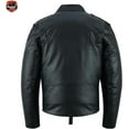 thumbnail image 7 of Daniel Smart Men Motorcycle Faux Leather Jacket Black Economy Biker Leather Jacket with Adjustable Belt and Multiple Pockets, 7 of 7