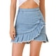 thumbnail image 1 of Falda de Mezclilla Allegra K Con Botones Delanteros Dobladillo Alto Bajo Mujer Azul Claro L, 1 of 6
