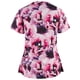 thumbnail image 2 of Pntutb Blusa de uniforme de trabajo con cuello en V y manga corta para mujer Pntutb Pntutb-3621, 2 of 4