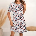 thumbnail image 2 of Nmnitkp Independence Day Print Summer Dresses for Women 2026,Trendy Styles Womens Dresses Fashion Round-Neck Short Sleeved Printed Pullover Dress, 2 of 5