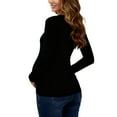 thumbnail image 4 of Zylanna Maternity Long Sleeve Tops 2PC, Slim Fit Spring Fall Turtleneck Pleated Pregnant Dress for Photo Coffee, 4 of 9