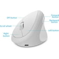 thumbnail image 2 of KUYHRF USB Wireless Vertical Mouse M Size for Small Hands, Ergonomic Optical Low Noise 6 Buttons, Reduce Wrist Strain, Compatible with MacBook/PC/Laptop/Desktop/Windows/Mac OS-White, 2 of 9