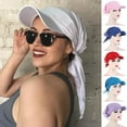 thumbnail image 3 of Fashion Bandana Ladies Brim Cap Beach Windproof Travel Solid Color Turban Cap Women Cap Sun Hat Headscarf DARK PURPLE, 3 of 8