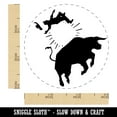 thumbnail image 2 of Rodeo Bull Bucking Throwing Cowboy Self-Inking Rubber Stamp Ink Stamper - Blue Ink - Small 3/4 Inch, 2 of 7