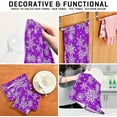 thumbnail image 7 of SKYSONIC Christmas Snowflakes Purple Kitchen Dish Towel Set,Drying Kitchen Towels Tea Towels Gift Set for Drying Cleaning Cooking Baking 6Pcs, 7 of 7