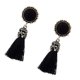 thumbnail image 2 of Pendientes largos Qarigey con Borlas de Cristal Bohemio para Mujer Joyería Vintage Llamativa Negro, 2 of 6