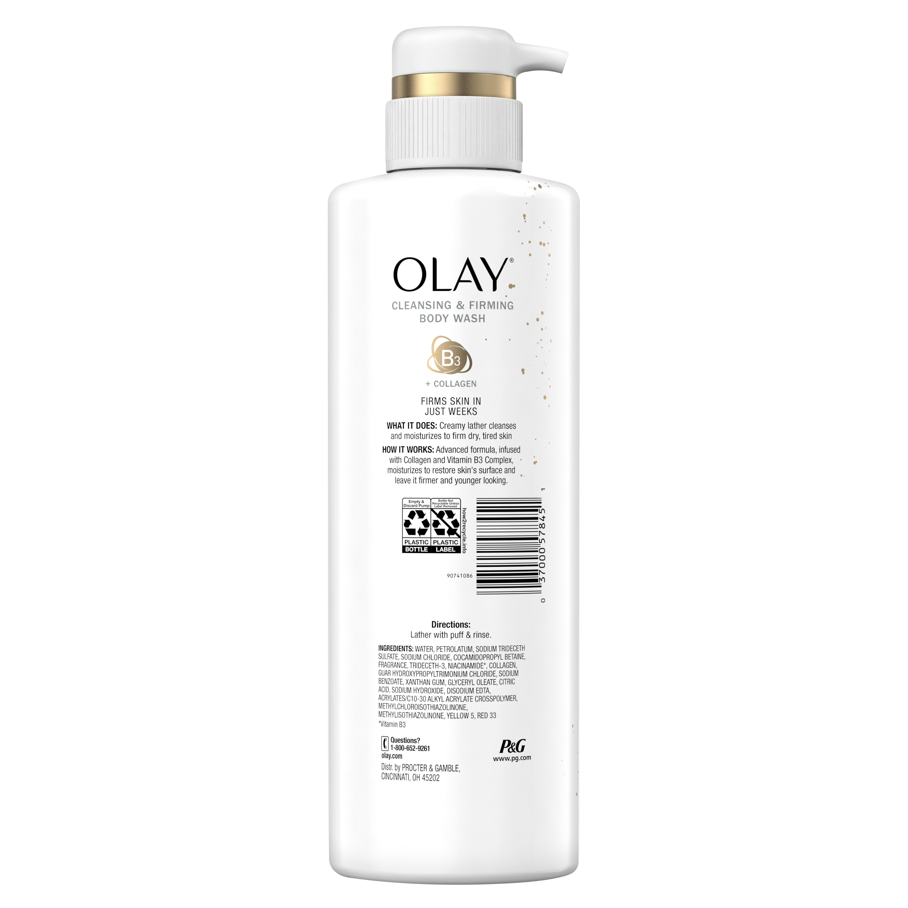 Olay Cleansing & Firming Body Wash with Vitamin B3 and Collagen, 17.9 fl oz - image 4 of 7