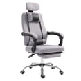 thumbnail image 1 of Ergonomic Light Grey Office Chair with Footrest & Lumbar Support - Executive Mesh Task Chair for Home or Office - Adjustable Height & Recline, 1 of 7