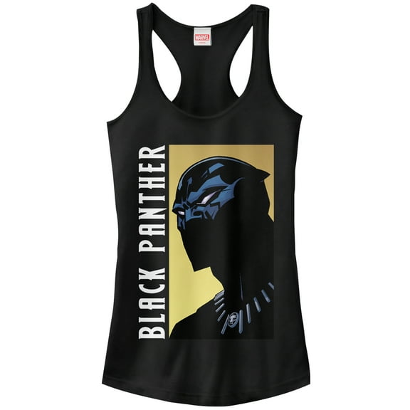 Junior's Marvel Black Panther Fierce Expression  Racerback Tank Top Black Large