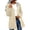 Beige 02, variant on Karymi Rain Jacket Long Sleeve Hooded Jacket, Elastic Gathered Cuffs Mid-Length Outdoor Windbreaker Coat with Striped Lining, Full Zip with Flap Pockets Rain Coats for Women