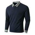 thumbnail image 4 of Rggeeun Men Casual Polo Shirts Men's Lapel Sweater Warm Pullover Shirt Button Solid Color Casual Slim Knitted Sweater With Pocket Tops Comfortable, 4 of 9