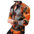 thumbnail image 1 of 2024 Camisa de moda para hombre, informal, para exteriores, festivales, al aire libre, roja, con patrón geométrico HD, suave y cómoda, nueva XL, 1 of 6