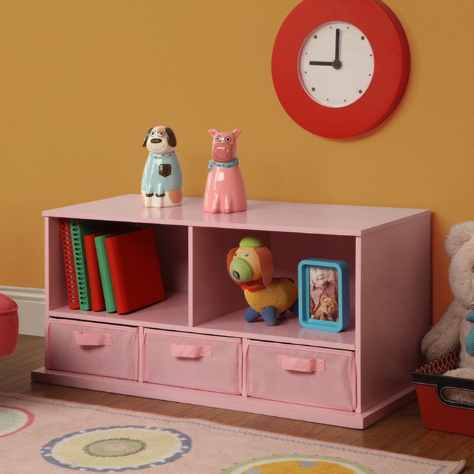 badger basket storage unit with three baskets