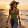 thumbnail image 5 of Juesizh Tank Tops for Women U Neck Sleeveless Basic Shirts Summer Casual Solid Color T Back Cutout Tank Top, S-L, 5 of 9