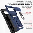thumbnail image 5 of KOMI for Pixel 8 Pro Case, Google 8 Pro Case with Tempered Glass Screen Protector and Slide Camera Cover, Magnetic Ring Car Mount Holder Kickstand Protective Cases Cover for Google Pixel 8 Pro Blue, 5 of 5