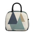 thumbnail image 2 of Obrewu Blue and Beige Modern Art Geometric Lunch Bag for Adult, Insulated, Leakproof, Oxford Cloth, 2 of 7