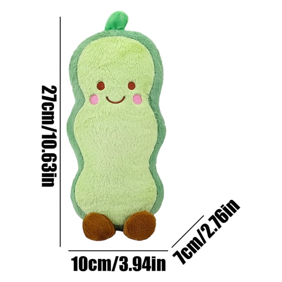 Cute Pea Pod Plush Toy, Soft Plant Stuffed Animal Pillow for Kids, Emotional Support & Home Decor