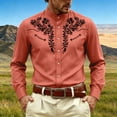 thumbnail image 2 of SRZYMJ Western Shirts for Men Cowboy Pearl Snap Long Sleeve Embroidered Country Shirts Casual Work Slim Fit Button Down Outfits, 2 of 4