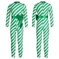 thumbnail image 4 of iiniim Girls Kids Xmas Candy Cane Striped Unitard Sequins Ruffle Jumpsuit Ballet Dance Cheer Performance Size 6-16 Green 16, 4 of 7