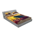 thumbnail image 2 of Ambesonne Nautical Fitted Sheet & Pillow Sham Set, Big Ship at Sunset, Full, Multicolor, 2 of 2