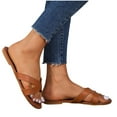 thumbnail image 6 of AXXD Brown Boho Sandals for Women Summer Comfort Strap Sandals One Line Mothers Day, 6 of 9