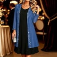 thumbnail image 5 of HongQid Women's Sheer Chiffon Cardigan, 3/4 Sleeve Open Front Duster Rhinestone Trim Edge, Lightweight Layering Jacket Wedding Formal Elegant Evening Outfit Clothing Ladies Dressy Cover Up, 5 of 7