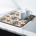 thumbnail image 3 of Washable Rubber Boho Floral Retro Dish Drying Mats for Kitchen Counter Home Large Coffee Bar Pad Accessories and Decor for Utensils Stemware 16''x18'', 3 of 7