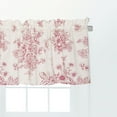 thumbnail image 3 of Nelly Red Toile Flowers 100% Cotton Set of 2 Window Valances 15" x 72", 3 of 4