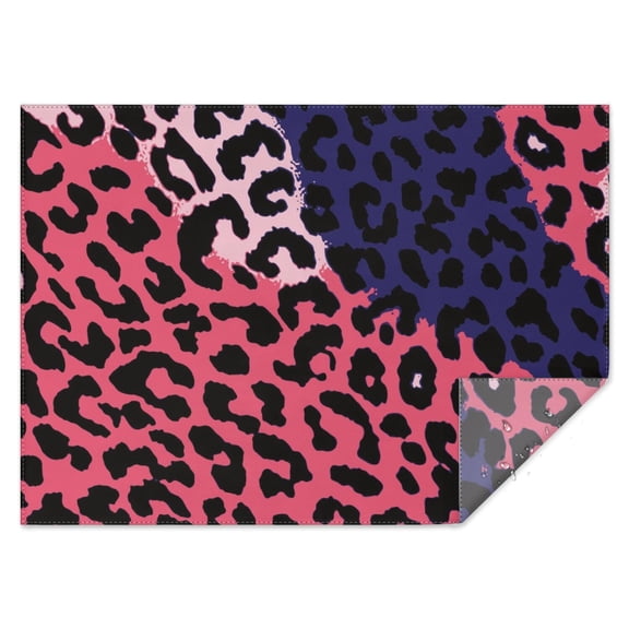 Pink and Black Of Leopard Print Rectangle Tablecloth 60"x84",Waterproof Polyester Rectangle Table Cloth, Wipeable Spillproof Polyester Tablecloth for Dining, Camping, Indoor and Outdoor