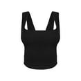 thumbnail image 5 of Up to&nbsp;50%&nbsp;off！ Kmdttou Women's Sexy Collar Solid Color Sleeveless T-Shirt Tank Blouse Crop Tops Fashion Layering Slim Trendy Cool Tops, 5 of 5
