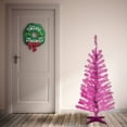 thumbnail image 2 of National Tree Company Pre-Lit Artificial Christmas Tree, Pink Tinsel, Clear Lights, Includes Stand, 4 Feet, 2 of 4