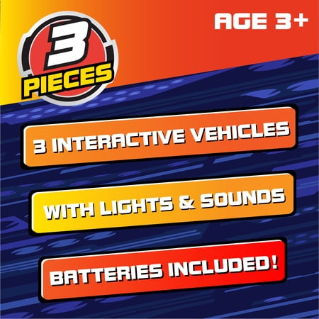 ADVENTURE FORCE LIGHT & SOUND MINI MILITARY VEHICLES, 3 PACK, TACTICAL UTILITY VEHICLE, GROUND COMBAT VEHICLE AND  MISSILE LAUNCHER