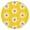 Backed, variant on Waterproof Vinyl Tablecloth Round Fitted with Retro Daisy Graphic, Yellow Boho Aesthetic Floral Pattern, Back for Outdoor Dining