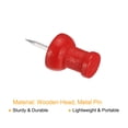 thumbnail image 4 of Uxcell Wooden Push Pins Decorative Pushpin Steel Needle for Office, Red 50 Pack, 4 of 5