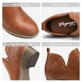 thumbnail image 4 of Vepose Women's Ankle Boots Low Heels Chunky Cutout Booties Perforated Western Shoes, Red Brown, 08, 4 of 7