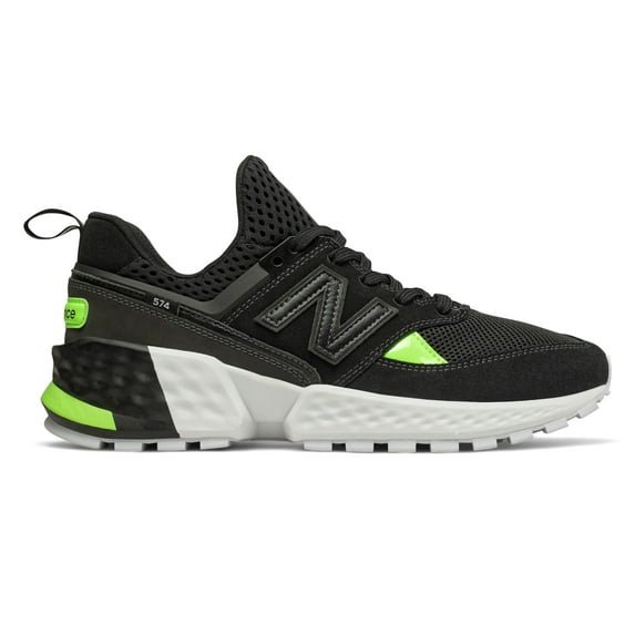 New Balance Men's 574 Sport Shoes Black with Green