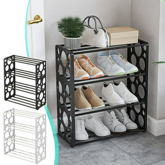 CVLNCYCLING Shoe Organizer,Shoe Storage,4-Tiers Metal Shoe Rack Container,Shoe Rack for Door,Shoe Racks Clearance for Closet for Entryway,Dormitory,Bedroom,Living Room