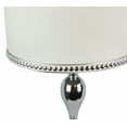 thumbnail image 3 of 26.75" Mirrored Polished Chrome Table Lamp Set ft. Curvy Seamless Hourglass Body and Natural Linen Drum Shade with Satin Silver-Edged Studded Self Trim (Set of 2), 3 of 5