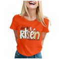 thumbnail image 1 of LUOGENLI T-shirts pour Femmes T-Shirt Décontracté Ample Col Rond / Haut à Manches Courtes pour Confort et Style T-shirts Graphiques pour Femmes T-Shirt Jour de la Saint-Patrick Orange P, 1 of 1