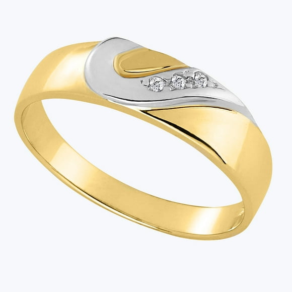 Dimaya Fine Jewelry Bracelet de Mariage pour Femmes en Or 14K Bicolore Zircon Cubique 4-mm