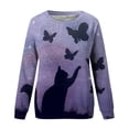 thumbnail image 4 of Amzcrzy Sweat-Shirt pour Femmes et Hiver Décontracté Ample Imprimé Chat Manches Longues Col Rond Chandail Chemises Manches Longues pour Femmes Chandail Chandail en Molleton Col Rond Chandail en Molleton Femmes TG, 4 of 4