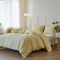 thumbnail image 6 of Simple&Opulence Linen Duvet Cover - Linen Cotton Blend 2 Pieces Bedding Set, 1 Duvet Cover 68 x 86 Inches and 1 Pillowcase- Solid Color Collection , Soft & Cozy ,Cooling Bedding-Pale Yellow, Twin, 6 of 7