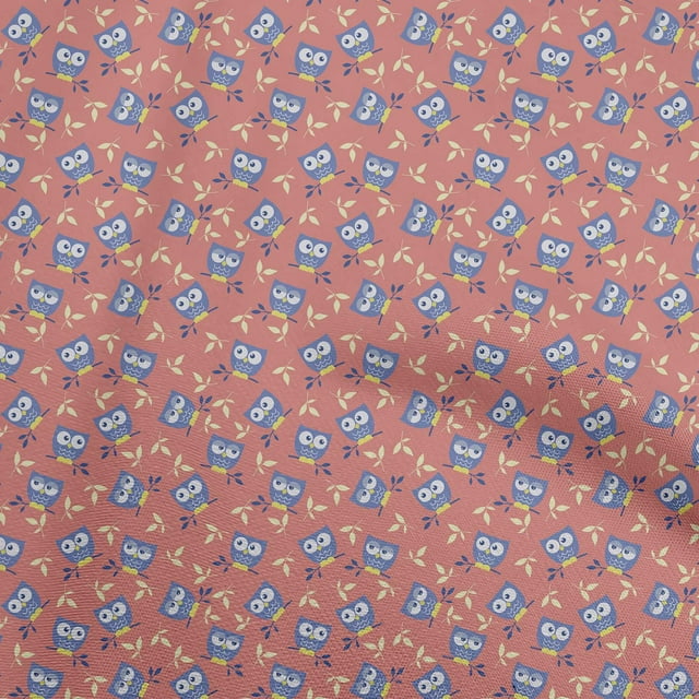 oneOone Cotton Poplin Twill Pink Fabric Owl Sewing Craft Projects Fabric Prints By Yard 56 Inch Wide